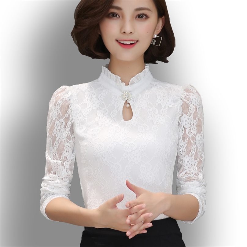 Women' Chiffon Lace Blouses Tops Fiminina Blusa Long Puff Sleeved Shirt Ruffled Button Plus Size 6XL 210719, Black
Women' Chiffon Lace Blouses Tops Fiminina Blusa Long Puff Sleeved Shirt Ruffled Button Plus Size 6XL 210719, Black