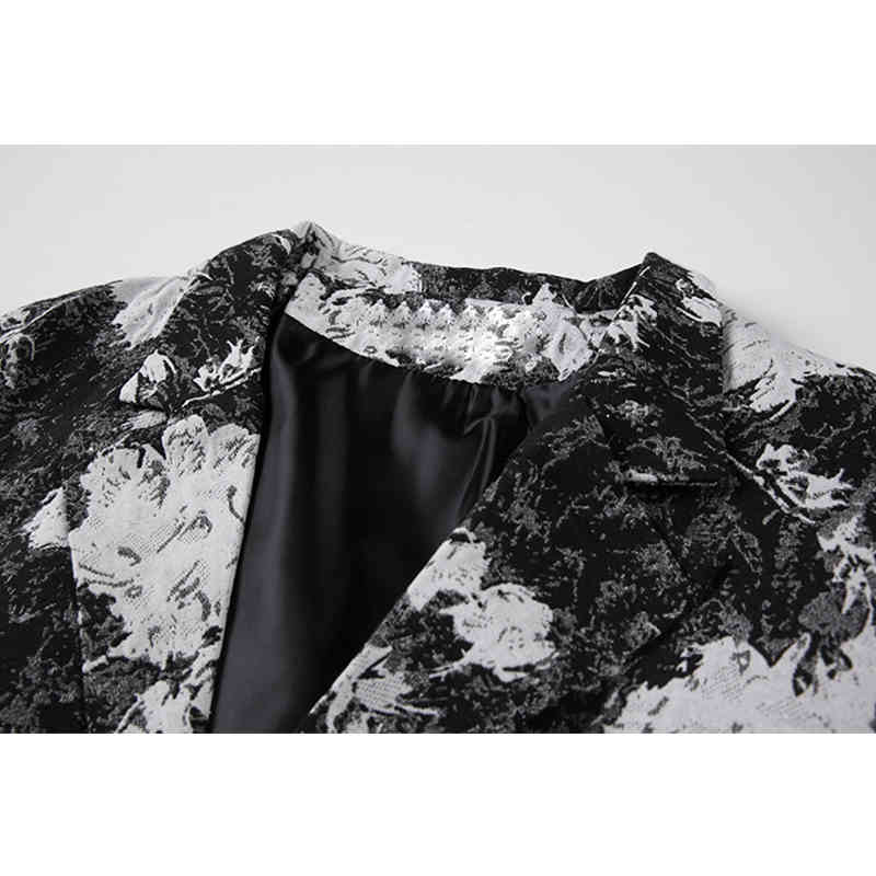 Dark Tie Dye Blazer Jacket V Neck Long Sleeve Oversized Streetwear Coat Stylish Vintage Gothic Casual Ins Outwear Tide Female 210430