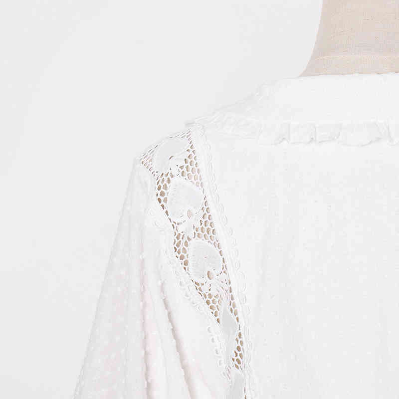 TWOTWINSTYLE Elegant Two Piece Set For Women Lapel Long Sleeve Short Tops High Waist Ball Gown Skirt Patchwork Lace Sets Female 210517