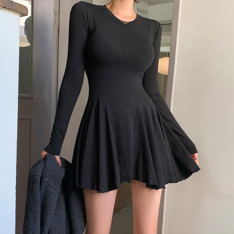 Casual Dresses Elegant O-neck A-Line Long Sleeve Mini Dress For Womens Clothes 2022 Spring Stretch Comfortable Lady Streetwear, Black;gray
Casual Dresses Elegant O-neck A-Line Long Sleeve Mini Dress For Womens Clothes 2022 Spring Stretch Comfortable Lady Streetwear, Black;gray