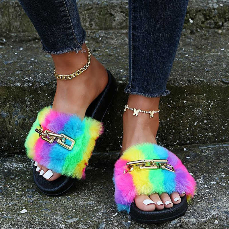 Cotton Slippers Home Sandals 2021 Autumn and Winter New Metal Chain Word Flat Bottom Casual Hairy Slippers Women H0827, Black
Cotton Slippers Home Sandals 2021 Autumn and Winter New Metal Chain Word Flat Bottom Casual Hairy Slippers Women H0827, Black