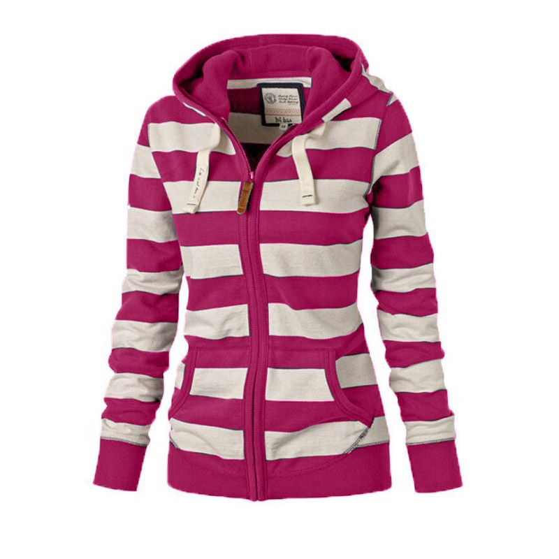 Winter Fashion Warm Womens Hoodies Different Color Stripe Cardigan Zipper Sweaters Outdoor Wear Pocket Decoration, Black
Winter Fashion Warm Womens Hoodies Different Color Stripe Cardigan Zipper Sweaters Outdoor Wear Pocket Decoration, Black