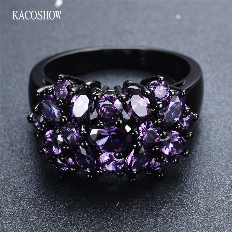 Wedding Rings Small Oval Purple Crystal Zircon Star Flower For Women Men Vintage Black Gold Multicolor Stone Ring Female Jewelry, Slivery;golden
Wedding Rings Small Oval Purple Crystal Zircon Star Flower For Women Men Vintage Black Gold Multicolor Stone Ring Female Jewelry, Slivery;golden