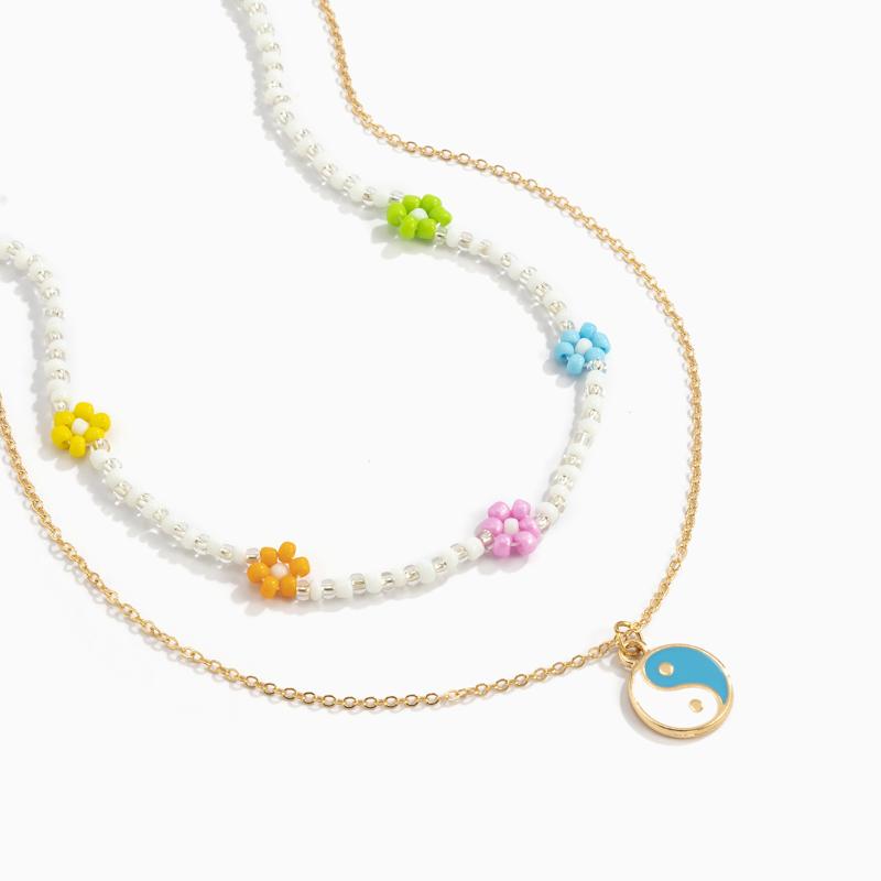 Chokers Ins Layered Chains Necklaces For Women Acrylic Beads Choker Daisy Flower Charms Dripping Oil Yin Yang Pendant Chain Necklace
Chokers Ins Layered Chains Necklaces For Women Acrylic Beads Choker Daisy Flower Charms Dripping Oil Yin Yang Pendant Chain Necklace