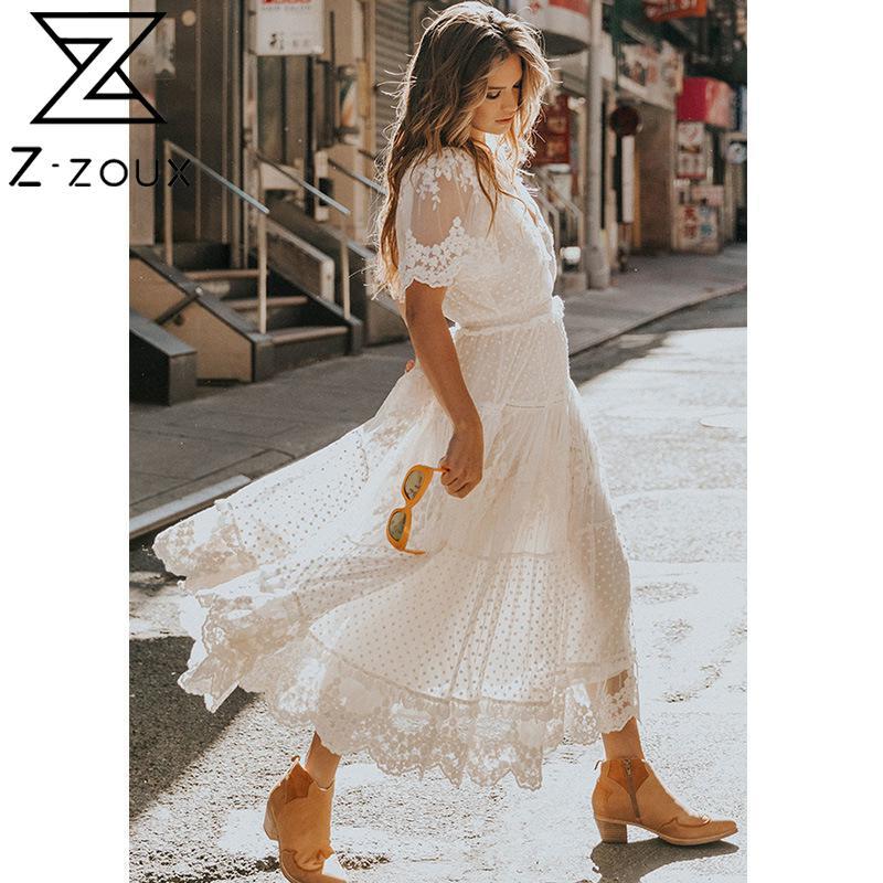 Women Dress Temperament Lace V Neck Short Sleeve Embroidery White es High Waist Loose Long es Autumn 210524
Women Dress Temperament Lace V Neck Short Sleeve Embroidery White es High Waist Loose Long es Autumn 210524