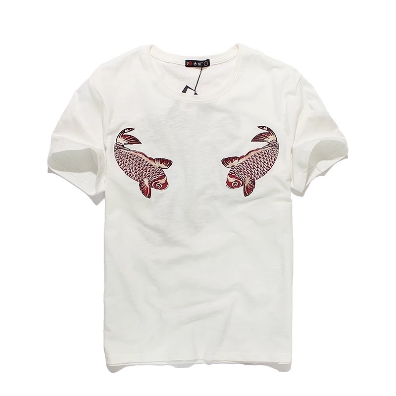 IEFB Embroidered T-shirt For Lovers Short Sleeve T-shirts Chinese Style Causal Loose Tee Tops 9Y5862 210524