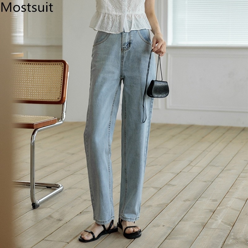 Korean High Waist Women Straight Denim Jeans Trousers Casual Fashion Wide-legged Pants Femme 210518, Blue
Korean High Waist Women Straight Denim Jeans Trousers Casual Fashion Wide-legged Pants Femme 210518, Blue