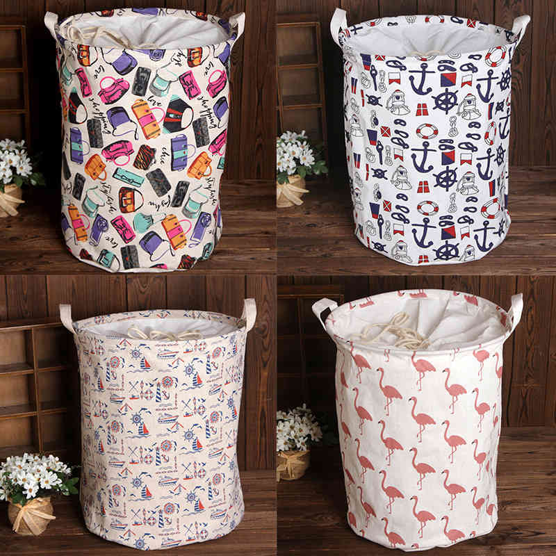 Beam port dust-proof Dirty clothes basket Storage barrels Toy storage baskets Collapsible Cotton and linen waterproof