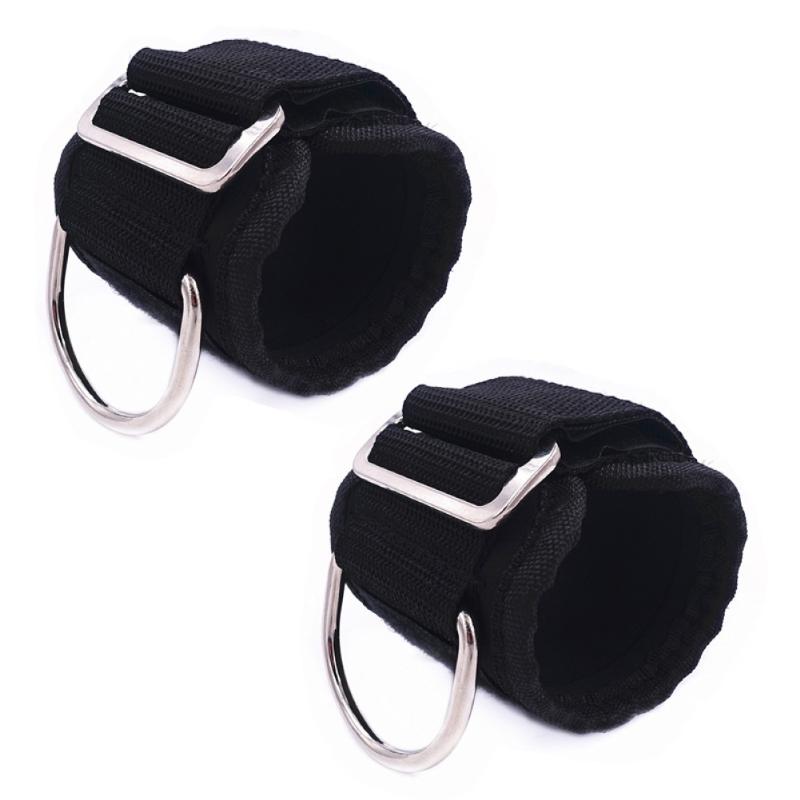 Whole 2Pcs Home Gym Fitness Adjustable Ankle Strap Dring Attachment For Cable Machine Equipment Accessories Support