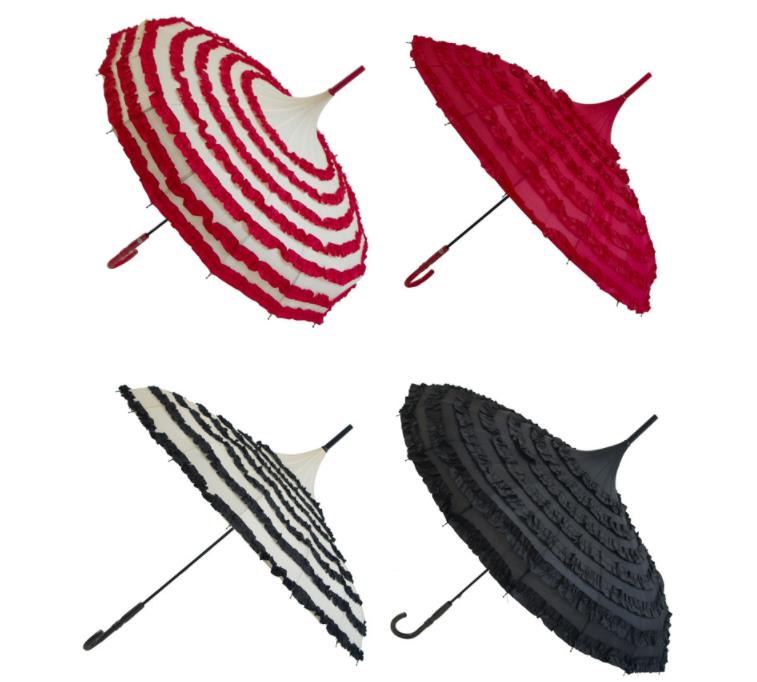 30pcs Princess Royal Sun Umbrella Lady Pagoda Fancy Lace Sunshade Parasol Straight Long Handle Wedding Party Decoration SN2495