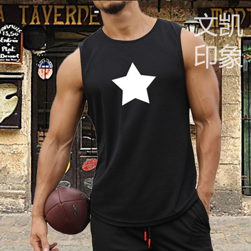 summer new svels vt casual loose large fashion personalized five pointed star print t-shirt vt, Gray 
summer new svels vt casual loose large fashion personalized five pointed star print t-shirt vt, Gray