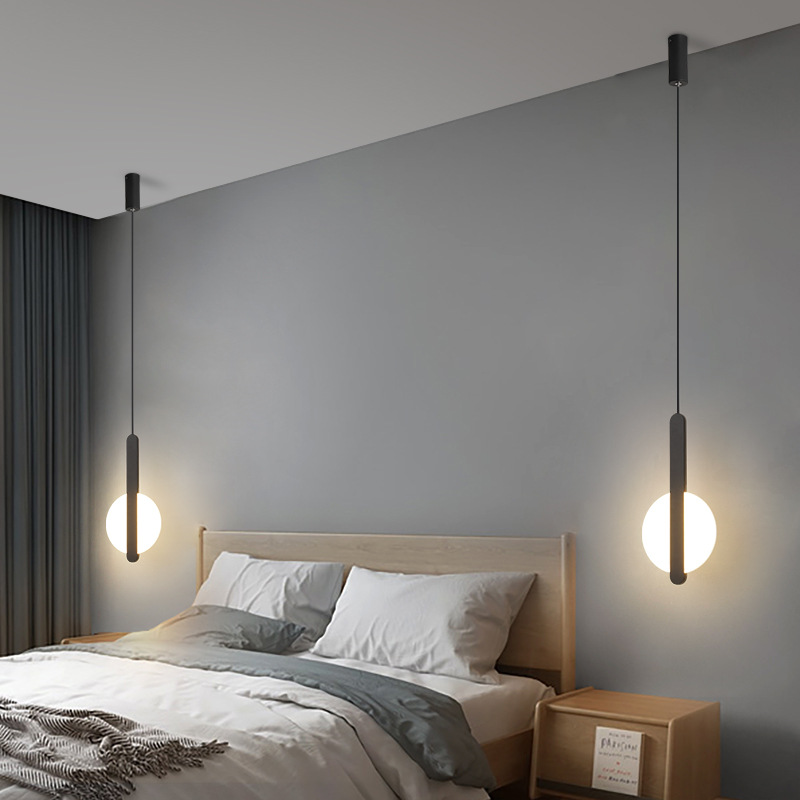 Modern Art Long Cable Bedside Hanging Lamp Acrylic Sconces Bar Office Bedroom Pendant Lights Warm white Light