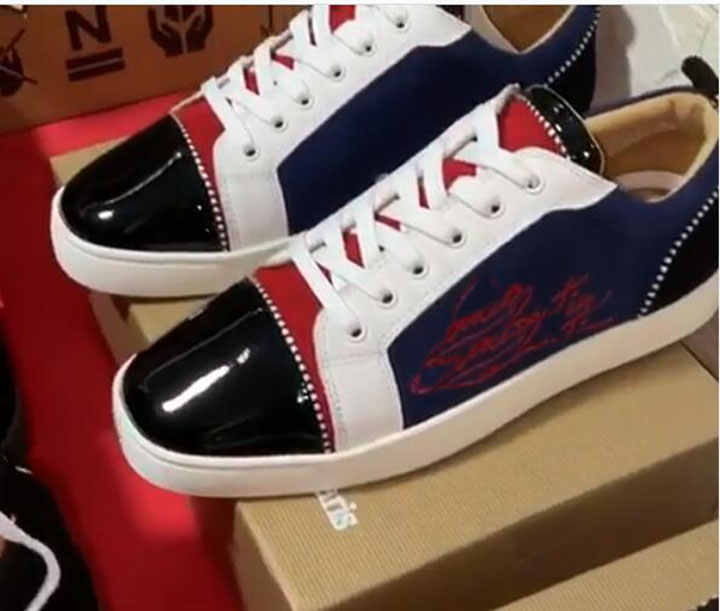 Luxury Design Men's Casual Shoe Red Soles Junipr Spikes Bottom Rubber Homme Sneakers Spiked Calfskin leather Colorsful Strass Men Trainers Couple's sports flats
Luxury Design Men's Casual Shoe Red Soles Junipr Spikes Bottom Rubber Homme Sneakers Spiked Calfskin leather Colorsful Strass Men Trainers Couple's sports flats