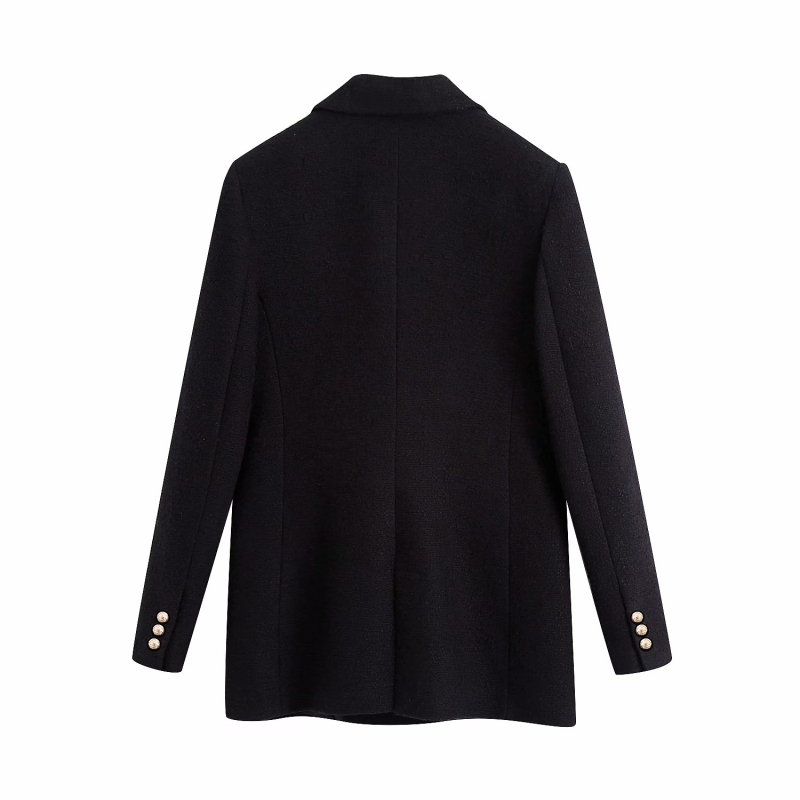 Vintage Woman Double Breasted Blazers Coat Fashion Office Ladies Autumn Jacket Female Chic Button Outerwears 210515