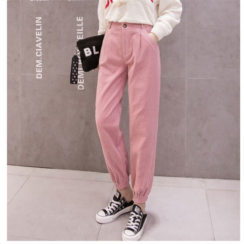 Plus Size Harem Pants Women Autumn and Winter Fashion Corduroy High Waist Trousers Female Ladies Long 7288 50 210506