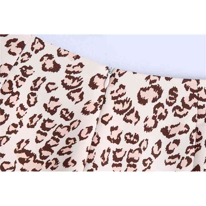 Streetwear Women Leopard Print Shorts Summer Fashion Ladies Khaki High Waist Zipper Causal Female Chic Clothes 210430