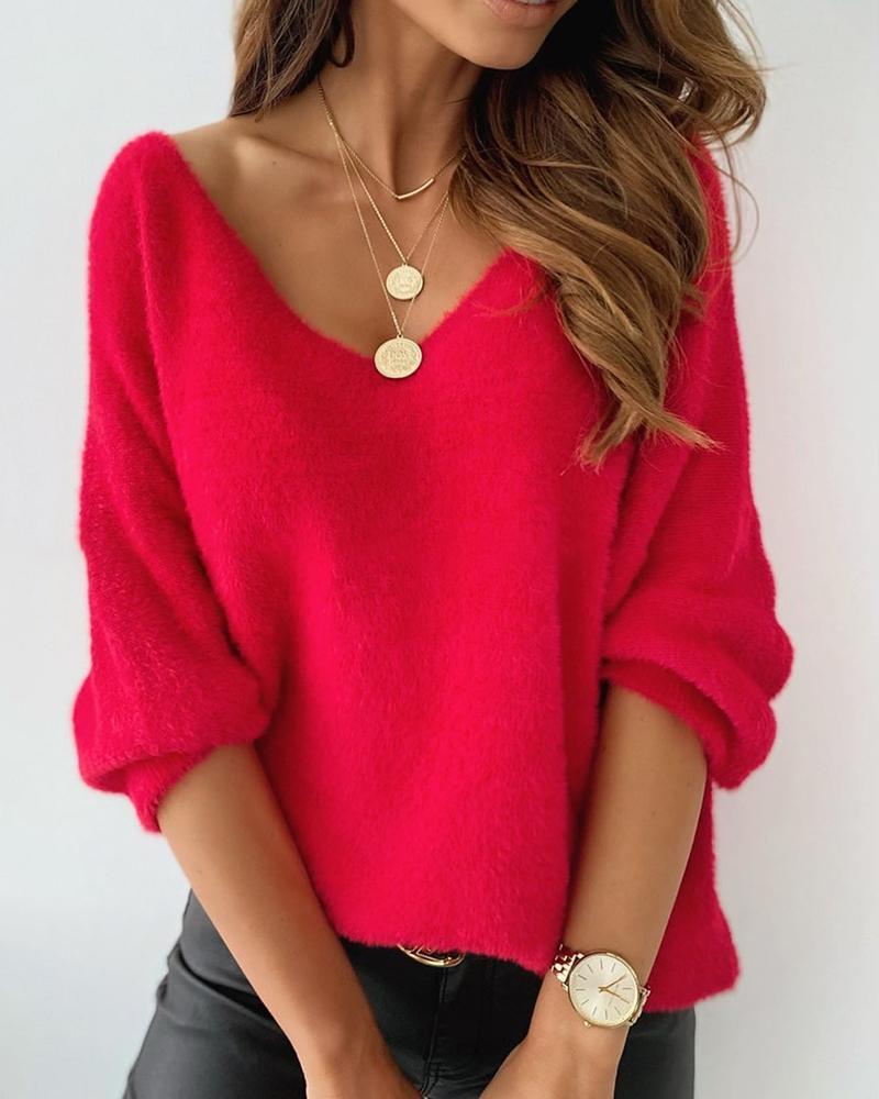 Women' Sweaters 2021 Winter Autumn Fashion Women Solid Long Sleeve V-Neck Fluffy Sweater Female Black White Loose Casual Top Knitted Outfit
Women' Sweaters 2021 Winter Autumn Fashion Women Solid Long Sleeve V-Neck Fluffy Sweater Female Black White Loose Casual Top Knitted Outfit
