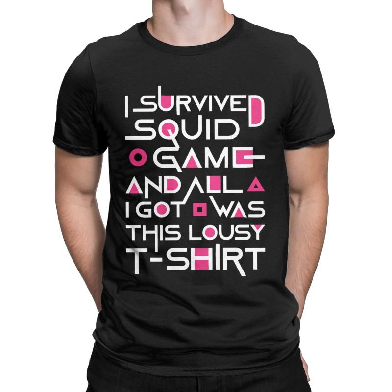 men's t-shirts i survived squid game for men women t shirts squidgame unique tees short sleeve o neck t-shirt 100% cotton arrival cloth, White;black
men's t-shirts i survived squid game for men women t shirts squidgame unique tees short sleeve o neck t-shirt 100% cotton arrival cloth, White;black