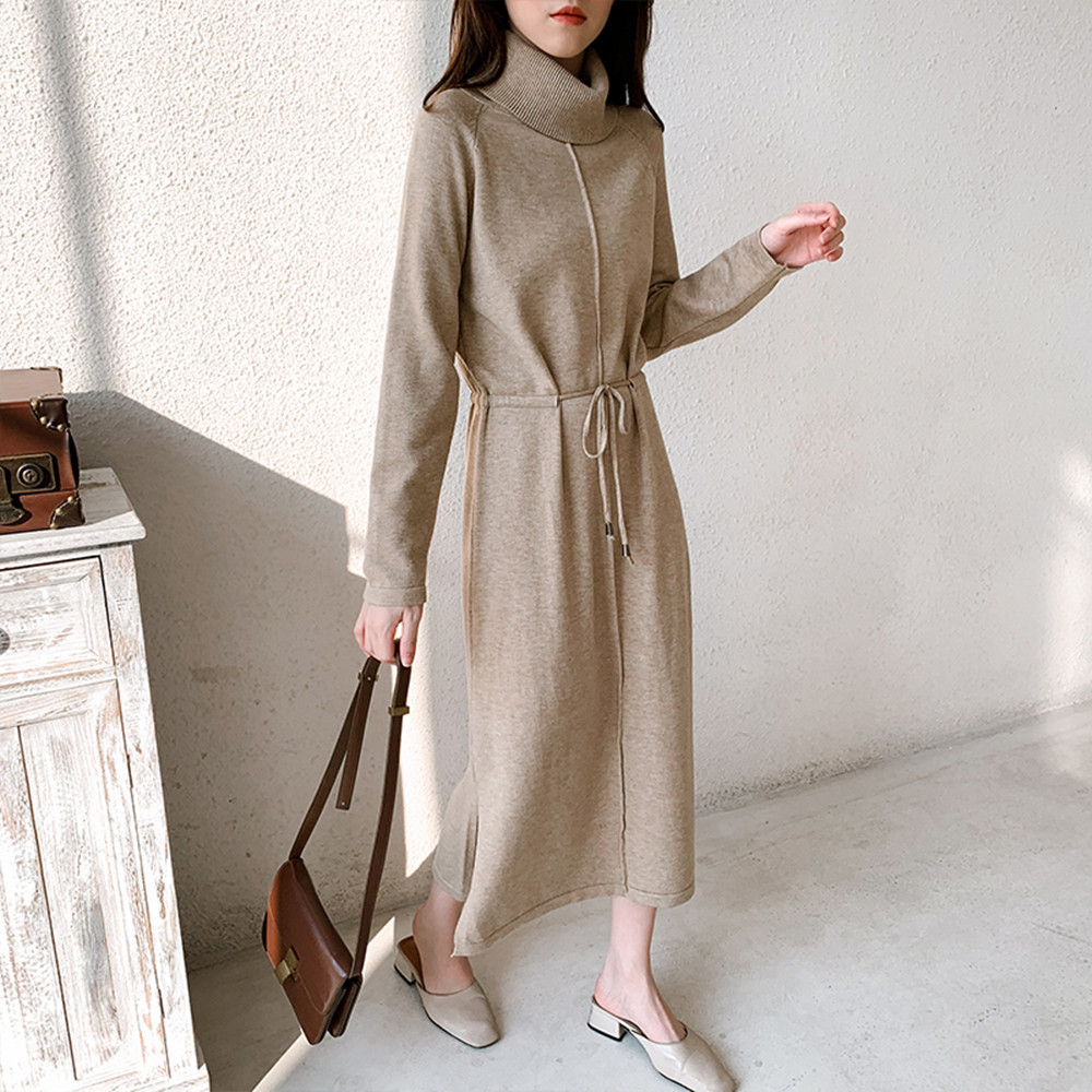 Winter Women Long Knit Maxi Dress Vertical Stripe Straight Turtleneck Pullover Drawsting Midi Vestido Da Festa 210520, Photo color
Winter Women Long Knit Maxi Dress Vertical Stripe Straight Turtleneck Pullover Drawsting Midi Vestido Da Festa 210520, Photo color