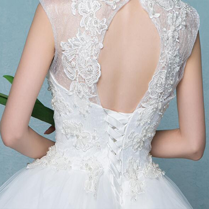 ZJ9126 3 D Flower Wedding Dresses For Women Lace Appliques Boho Bride Dress 2021Backles Ball Gowns Girls Plus Size