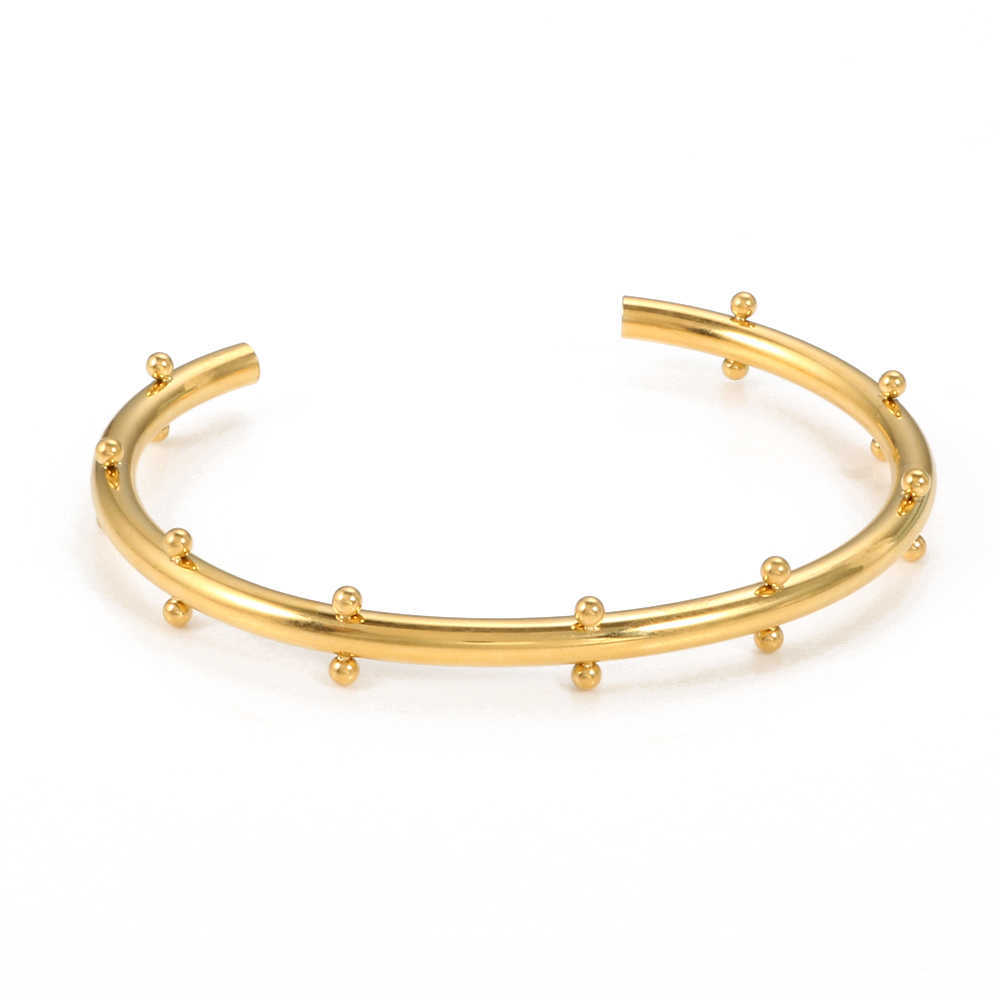 Fashion Stainless Steel Bangles for Women Men Bracelets with Mini Balls Gold Color Luxury Charm Jewelry Gifts Q0719
Fashion Stainless Steel Bangles for Women Men Bracelets with Mini Balls Gold Color Luxury Charm Jewelry Gifts Q0719