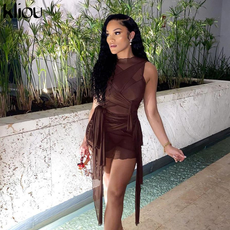 2021kliou ribbons mesh see through bodycon party dresses women clubwear mini dress solid sleeveless basic female outfits, Black;gray
2021kliou ribbons mesh see through bodycon party dresses women clubwear mini dress solid sleeveless basic female outfits, Black;gray