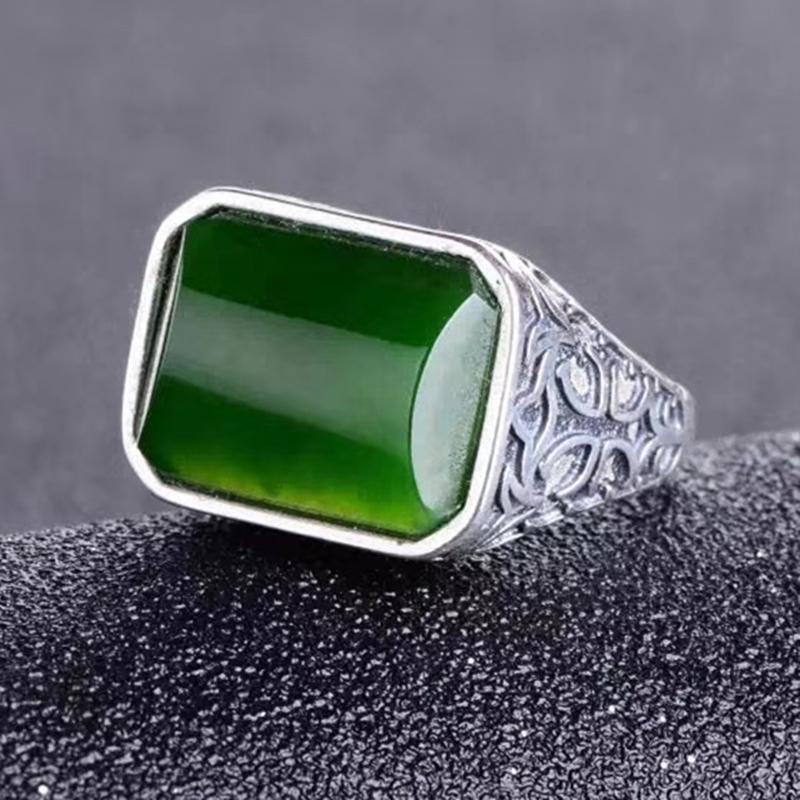 Cluster Rings Per Jewelry Men Ring Natural Real Green Jade Rectangle 10*14mm 10ct Big Gemstone 925 Sterling Silver Q205813, Golden;silver
Cluster Rings Per Jewelry Men Ring Natural Real Green Jade Rectangle 10*14mm 10ct Big Gemstone 925 Sterling Silver Q205813, Golden;silver