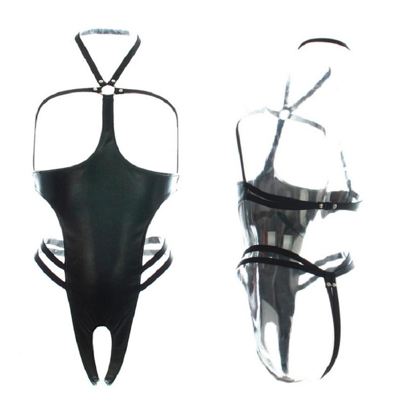 Sexy Costumes Faux Leather Halter Teddies Onesie Open Breast Crotch Bodysuit Catsuit Club Wear Fetish Pole Dancing Costume, Black
Sexy Costumes Faux Leather Halter Teddies Onesie Open Breast Crotch Bodysuit Catsuit Club Wear Fetish Pole Dancing Costume, Black