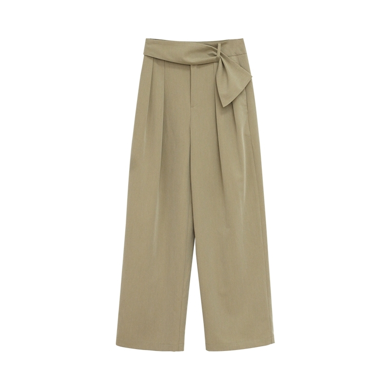 Fashion Women Straight Pant High Waist Ankle-length Slacks Loose Khaki Trousers Summer Office Lady Workwear Pants 210608