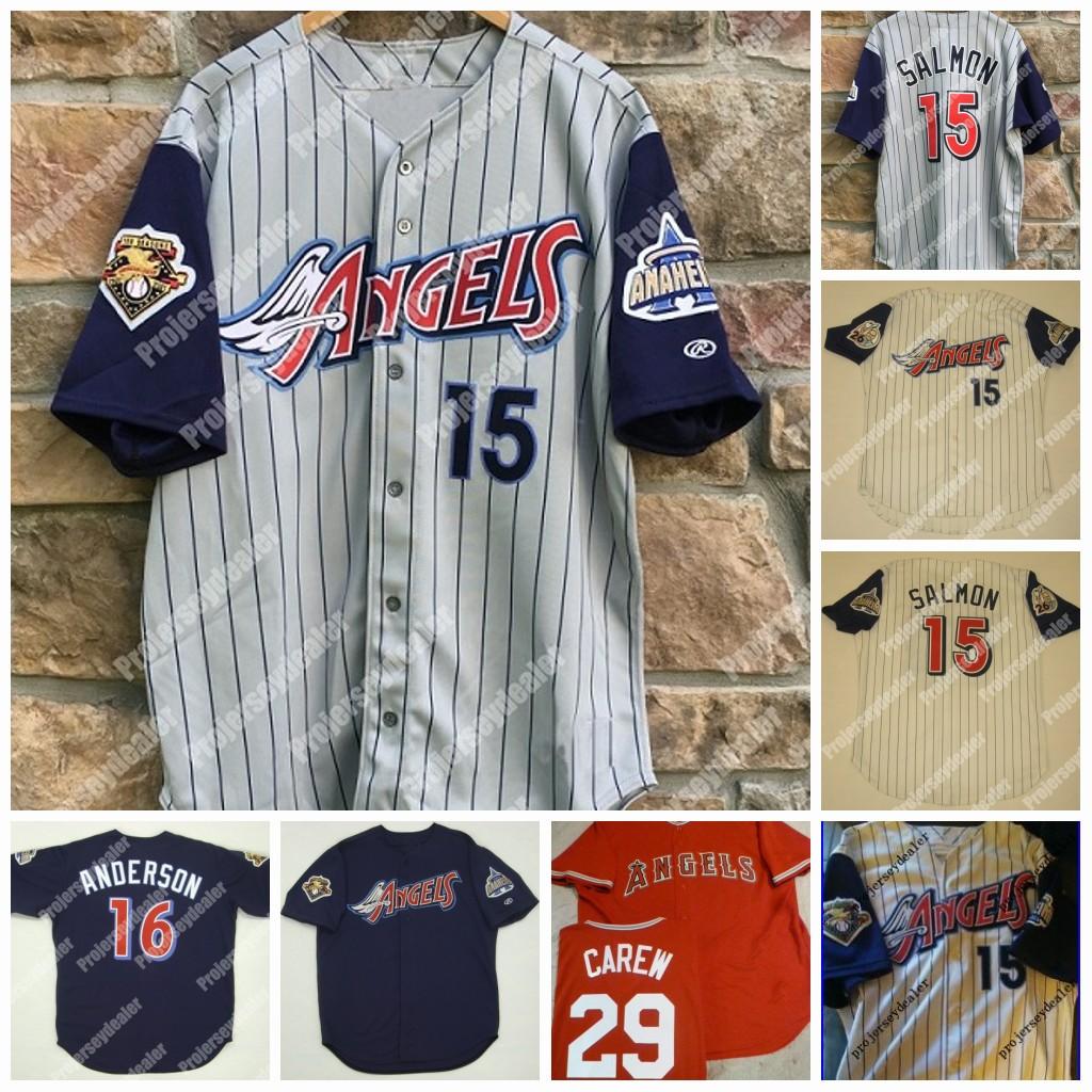 15 2001 Anaheim Rawlings 100 Seasons Mike Trout Garret Anderson Joe Mauer Rod Carew Vintage Baseball Jersey, Blue;black
15 2001 Anaheim Rawlings 100 Seasons Mike Trout Garret Anderson Joe Mauer Rod Carew Vintage Baseball Jersey, Blue;black