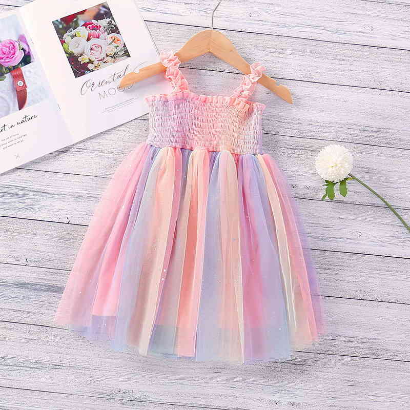 Girl's Dresses Summer Babr Girls Sleeveless Raiow Sling Princess Kids Clothes E621 N082, Pink
Girl's Dresses Summer Babr Girls Sleeveless Raiow Sling Princess Kids Clothes E621 N082, Pink