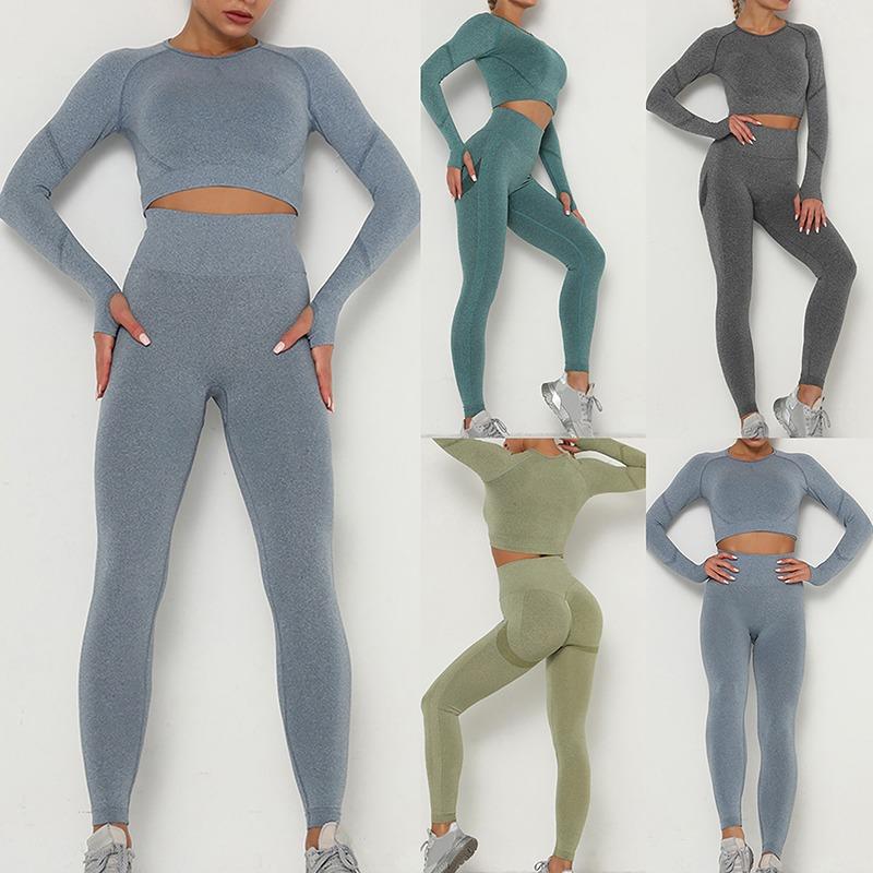 Yoga Outfit Women Clothing Set Sports Suit Skinny Sportswear Long Sleeve Top Push Up High Waist Leggings Seamless Workout Clothes
Yoga Outfit Women Clothing Set Sports Suit Skinny Sportswear Long Sleeve Top Push Up High Waist Leggings Seamless Workout Clothes