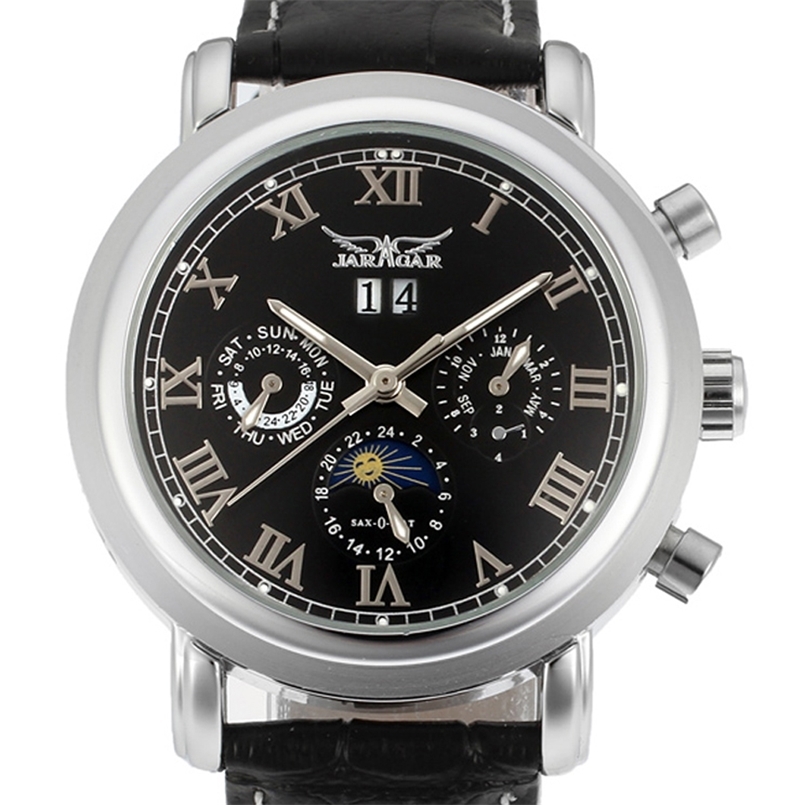 Jaragar Men Watches Automatic Mechanical Rome Display Sport Clock Casual Leather Business Wrist Black Relojes Hombre 210707, White
Jaragar Men Watches Automatic Mechanical Rome Display Sport Clock Casual Leather Business Wrist Black Relojes Hombre 210707, White