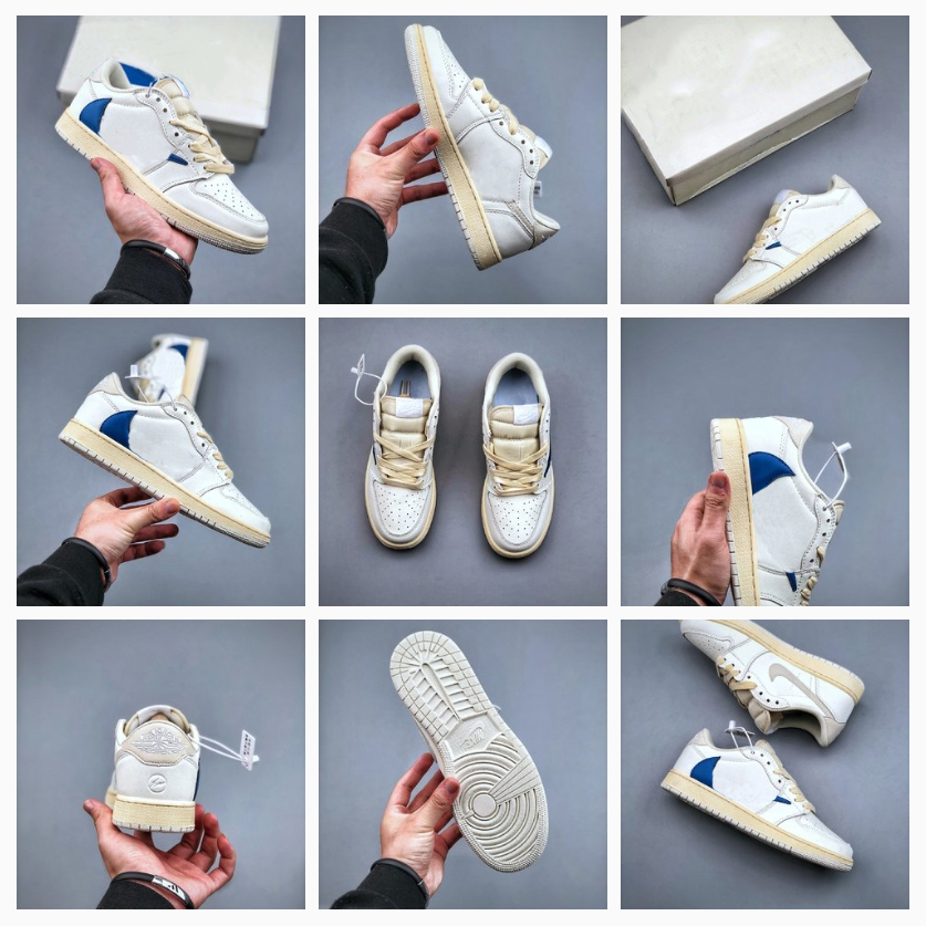 Travis Scoot x Fragment Desing Jumpman 1 Low Basketball Shoes Whith Blue Sail Surfaces High Quality Men and Women Trainers Sports Sneaker CQ3227
Travis Scoot x Fragment Desing Jumpman 1 Low Basketball Shoes Whith Blue Sail Surfaces High Quality Men and Women Trainers Sports Sneaker CQ3227