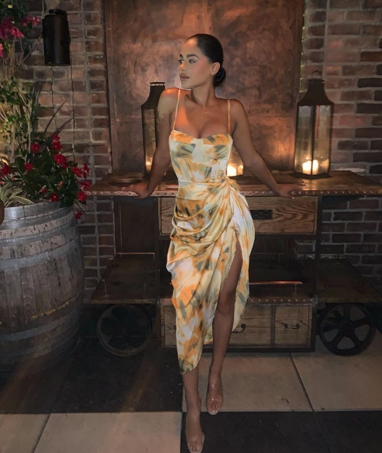 Women Dress Split Irregular Print Dresses Sleeveless Asymmetry Sexy Long Flowers Summer Clothes 210524