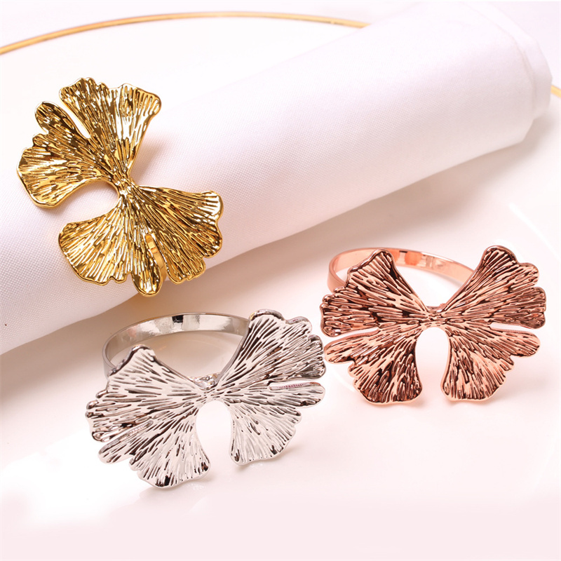Leaf Napkin Ring Gold Silver Rosegold Napkin Holder