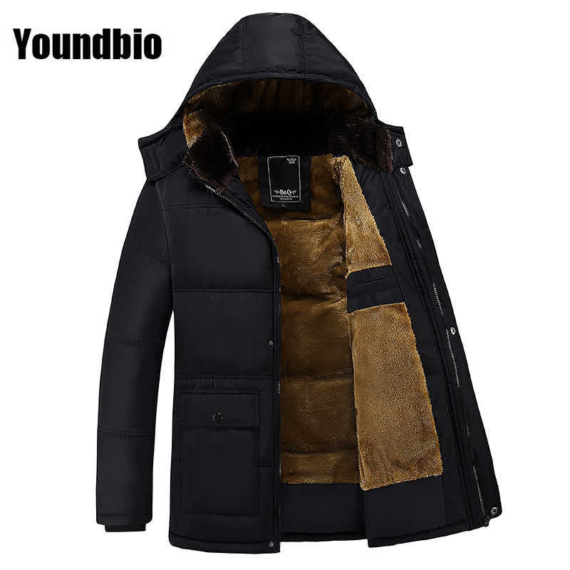 Men Jacket Solid Color Casual Fashion Slim Warm Fleece M-5XL Windproof Waterproof High Quality 211110