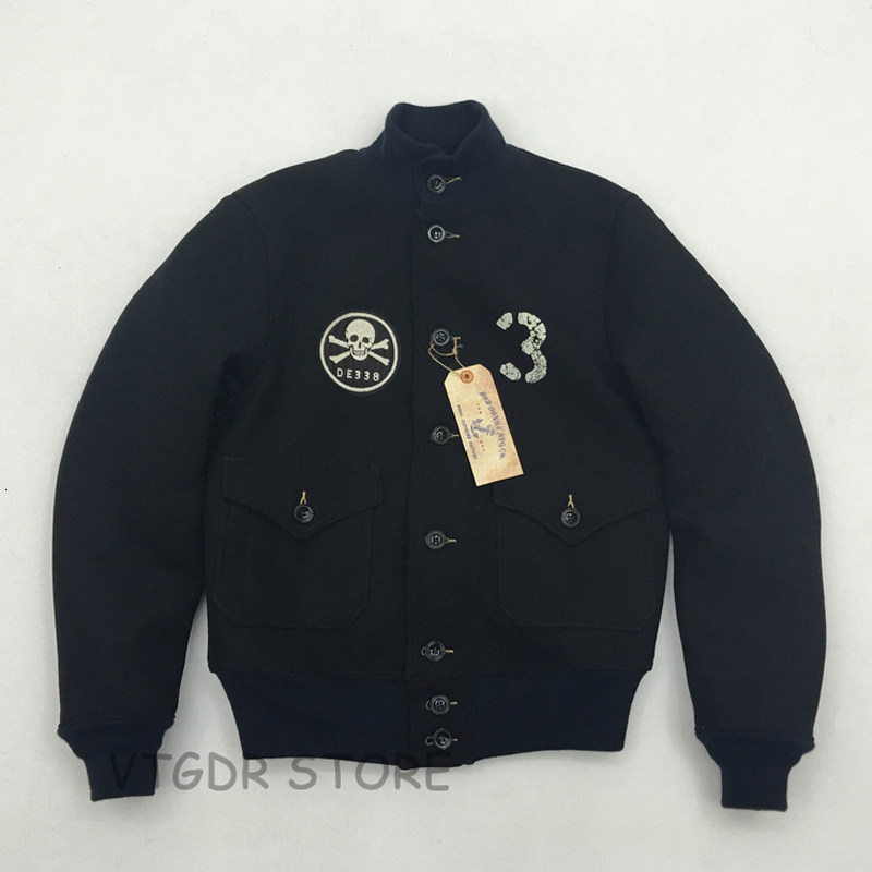 downs BOB DONG A-1 Woolen Flight Jacket USCG Back Paint Winter Men's Military Coat, Black
downs BOB DONG A-1 Woolen Flight Jacket USCG Back Paint Winter Men's Military Coat, Black