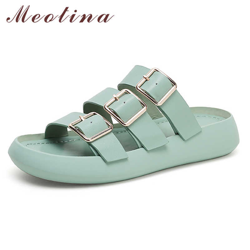 Meotina Slippers Shoes Women Natural Genuine Leather Sandals Buckle Flat Slides Round Toe Cow Leather Ladies Footwear Summer 210608, Black
Meotina Slippers Shoes Women Natural Genuine Leather Sandals Buckle Flat Slides Round Toe Cow Leather Ladies Footwear Summer 210608, Black