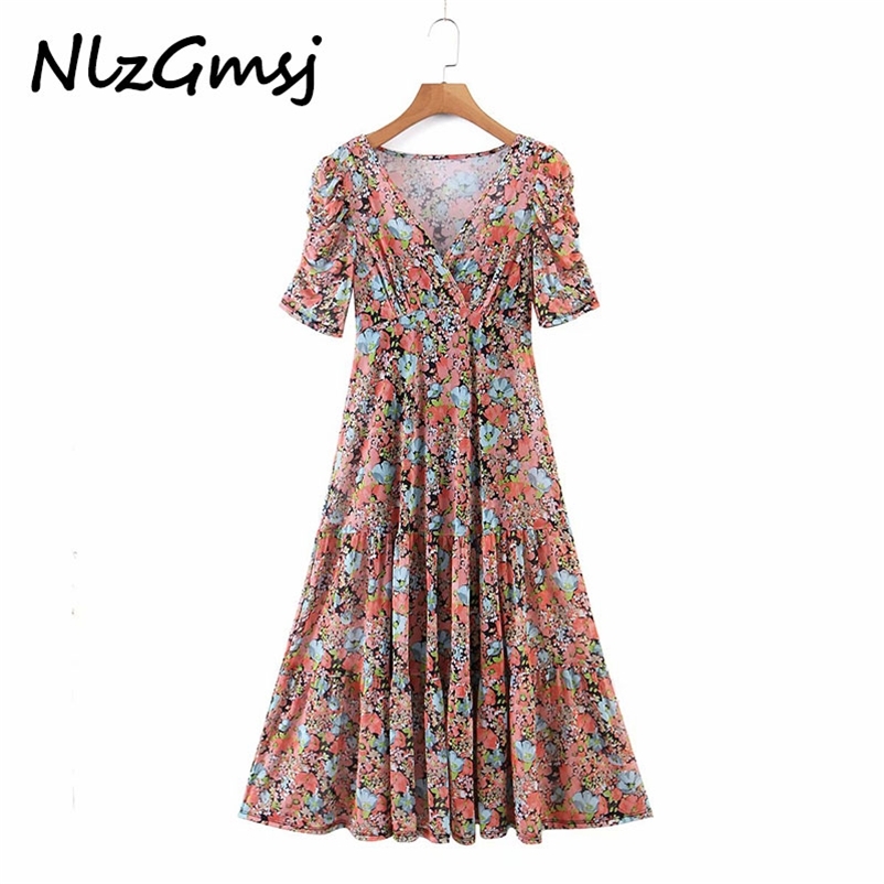 Dres Floral Printed V-neck High Waist Elegant Long Short Sleeve Female Sweet Midi Vestido 03 210628, As picture
Dres Floral Printed V-neck High Waist Elegant Long Short Sleeve Female Sweet Midi Vestido 03 210628, As picture