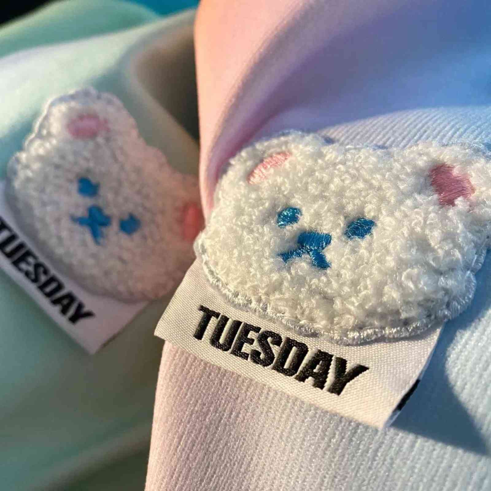 Chic Tie Dye White Sweatshirt Women Bear Head Embroidery Korean Fashion Tops Autumn Long Sleeve Plus Size Teens Clothes 211109