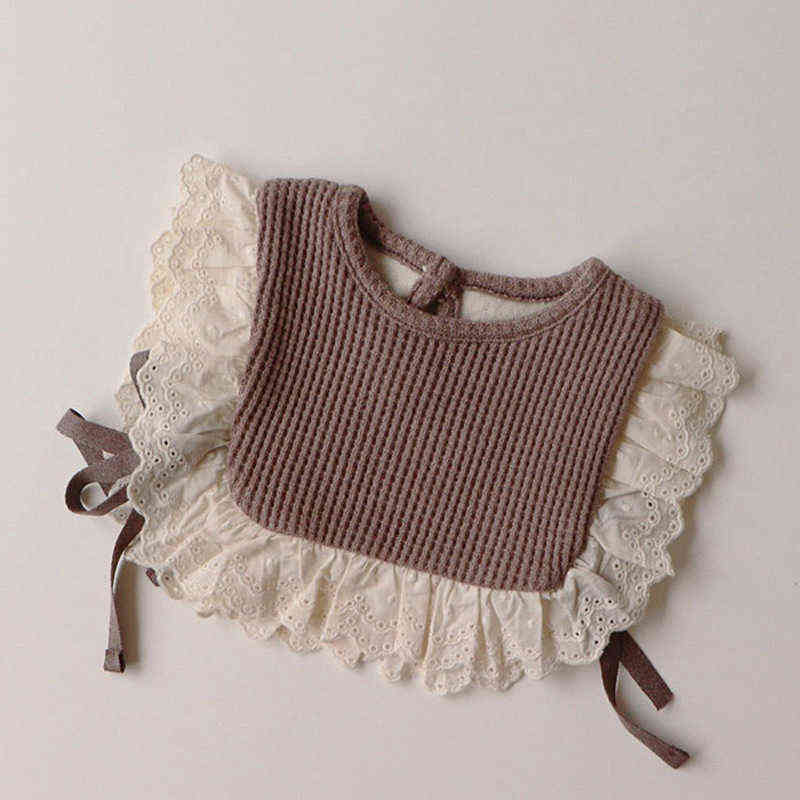 Baby Girl Lace Princess Bibs Boy Saliva Towel Spring Toddlers Kids Clothes Accessories Solid Color Infants Thicken Vest 211117