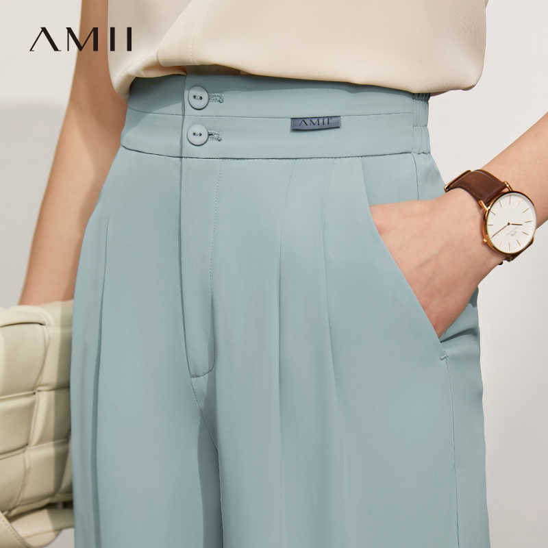 Minimalism Spring Women's Pants Offical Lady Solid High Waist Loose Female Suit Causal 1217 210527