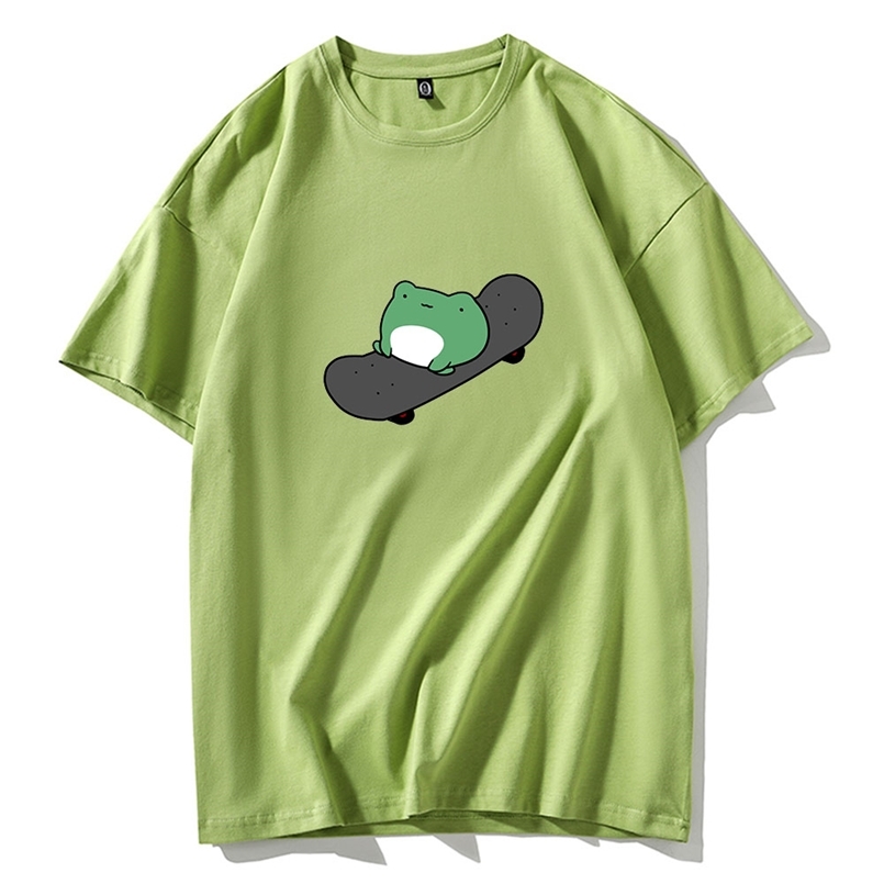 Skateboard Frog Funny Cute Graphic Tee Women Tshirt Green Aesthetic Oversized T Shirt Harajuku Casual Summer Tops Streetwear 210708
Skateboard Frog Funny Cute Graphic Tee Women Tshirt Green Aesthetic Oversized T Shirt Harajuku Casual Summer Tops Streetwear 210708