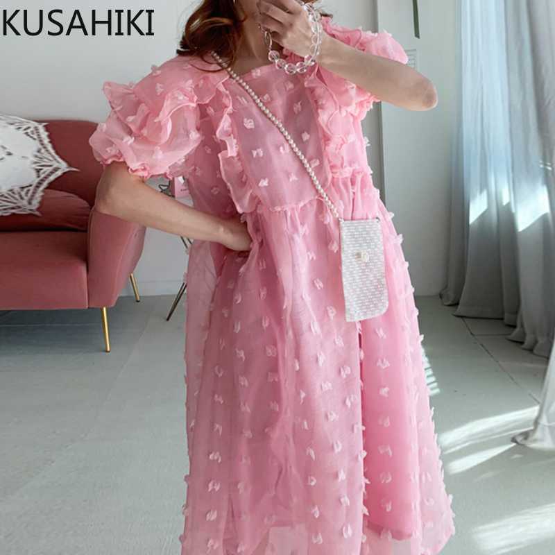 KUSAHIKI Sweet 3D Dot Woman Dress Ruffle Puff Sleeve Square Collar Dresses Korean Summer Vestidos De Mujer 6J641 210602, Blue
KUSAHIKI Sweet 3D Dot Woman Dress Ruffle Puff Sleeve Square Collar Dresses Korean Summer Vestidos De Mujer 6J641 210602, Blue