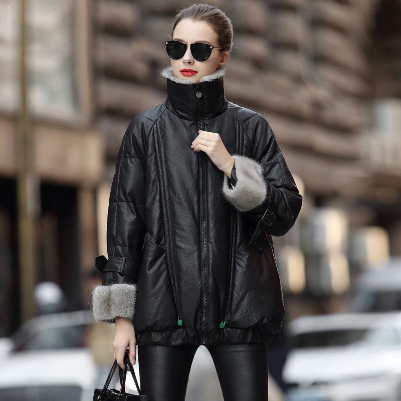 Women's Fur & Faux High-end Sheepskin Plaid Printed Down Bread Clothing Leather Jacket Real Pu WomenShort Mink Slim Coat Parka, Black
Women's Fur & Faux High-end Sheepskin Plaid Printed Down Bread Clothing Leather Jacket Real Pu WomenShort Mink Slim Coat Parka, Black