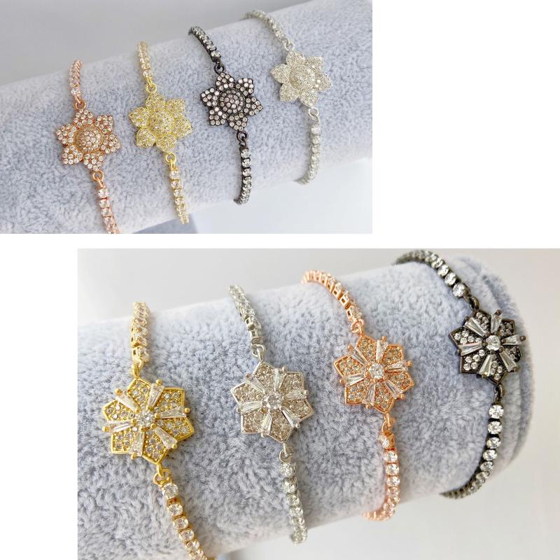 Charm Bracelets HECHENG 4colors Flower Adjustable Bracelet Snowflake For Women DIY Gift Wholesale Shine Jewelry Accessories
Charm Bracelets HECHENG 4colors Flower Adjustable Bracelet Snowflake For Women DIY Gift Wholesale Shine Jewelry Accessories