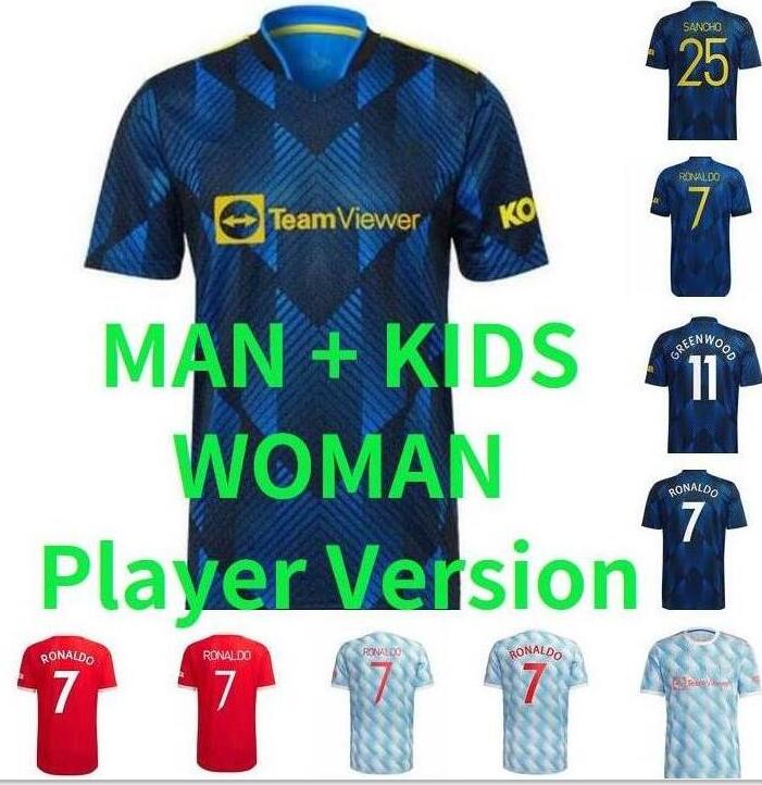2021 2022 RONALDO SANCHO CAVANI soccer jerseys 21 22 R.VARANE SHAW RASHFORD B. FERNANDES MARTIAL Red Devils GREENWOOD POGBA VAN DE BEEK football shirt man + kids kit
2021 2022 RONALDO SANCHO CAVANI soccer jerseys 21 22 R.VARANE SHAW RASHFORD B. FERNANDES MARTIAL Red Devils GREENWOOD POGBA VAN DE BEEK football shirt man + kids kit
