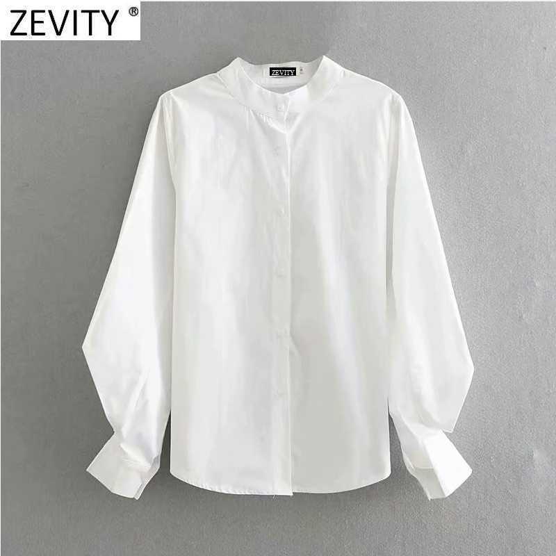 Zevity Women Fashion Stand Collar Lantern Sleeve White Blouse Office Ladies Casual Shirts Chic Chemise Blusas Tops LS7391 210603, As pic ls7391stavry
Zevity Women Fashion Stand Collar Lantern Sleeve White Blouse Office Ladies Casual Shirts Chic Chemise Blusas Tops LS7391 210603, As pic ls7391stavry