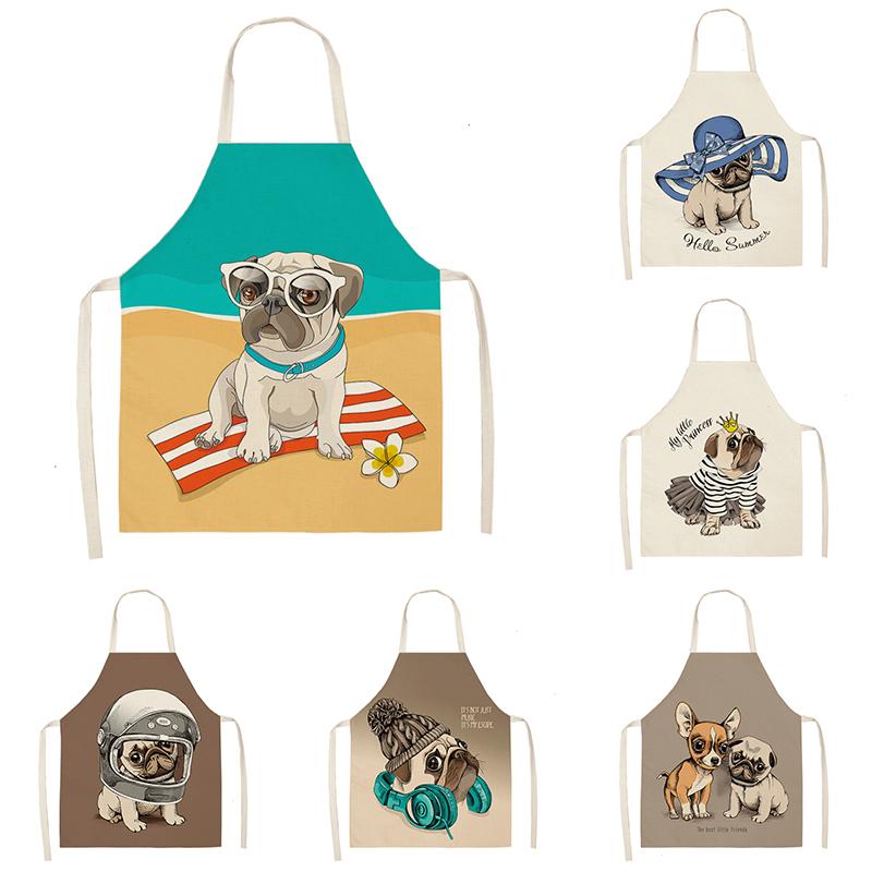 Cute Dog Pug Printed Cotton Linen Sleeveless Apron Kitchen Aprons Women Home Cooking Baking Waist Bib Pinafore 68*55cm
Cute Dog Pug Printed Cotton Linen Sleeveless Apron Kitchen Aprons Women Home Cooking Baking Waist Bib Pinafore 68*55cm